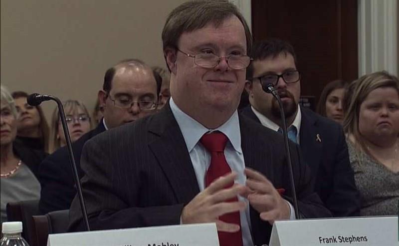 Down syndrome man`s stirring testimony against abortion