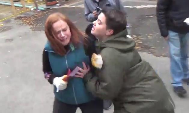 Abortion Activist Gabby Skwarko Assaults Pro-Life Woman