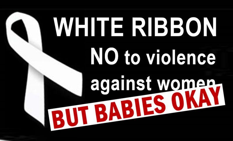 WHITE RIBBON SUPPORTS VIOLENCE
